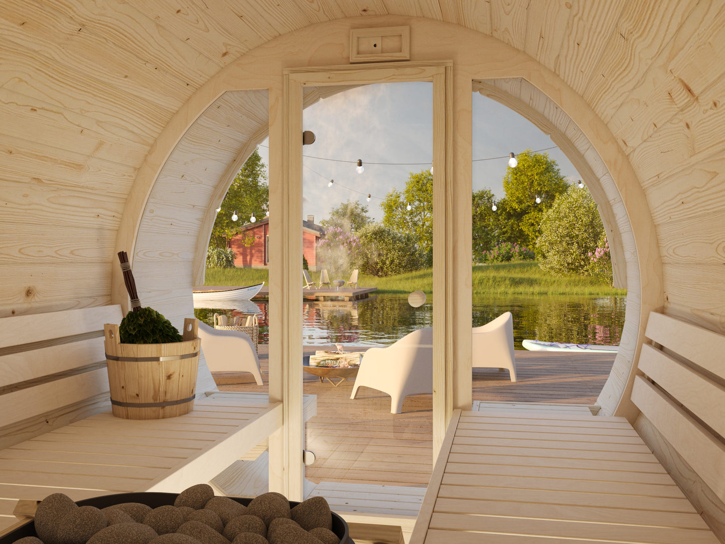 Palmako Anita 1,6+0,7 m2 mit Glasfront - Naturbelassen