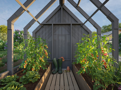 Palmako Emilia Gerätehaus 4,0 m2 (RAL7012) - Lackiert dunkelgrau RAL7012