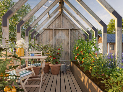 Palmako Emilia Gerätehaus 4,0 m2 - Grau kesseldruckimprägniert