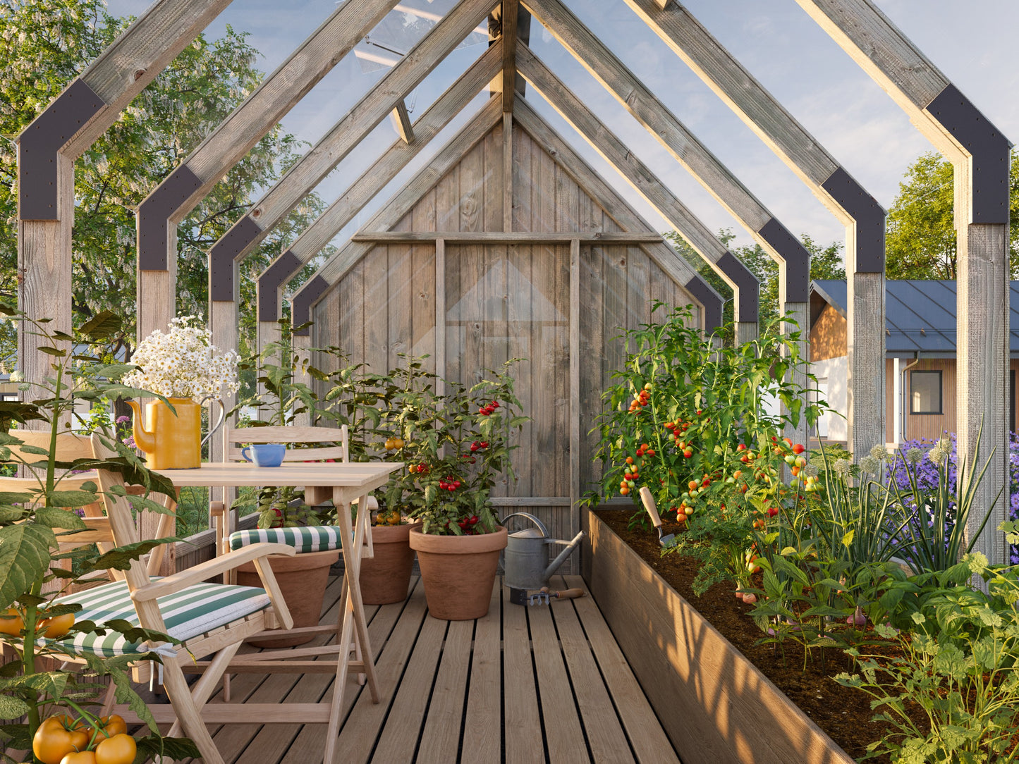 Palmako Emilia 8,2+4,0 m2 - Grau kesseldruckimprägniert