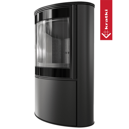 Kratki Kaminofen aus Stahl KRATKI BJORN 10 kW Ø 150 schwarz Verkleidung mit Türfeder