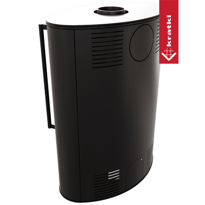 Kratki Kaminofen aus Stahl KRATKI BJORN 10 kW Ø 150 schwarz Verkleidung mit Türfeder