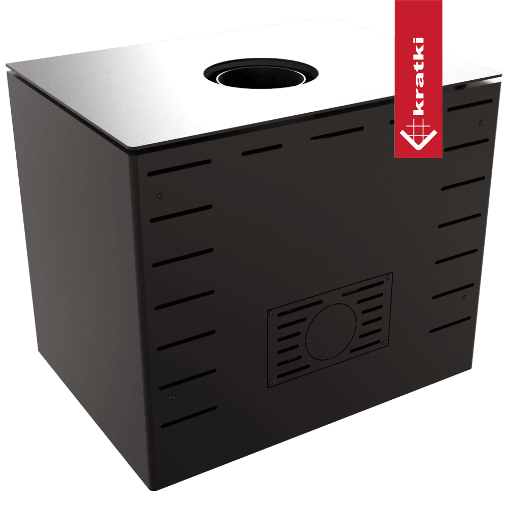 Kratki Kaminofen aus Stahl KRATKI KARI 70 Ø 150 8 kW schwarz Verkleidung