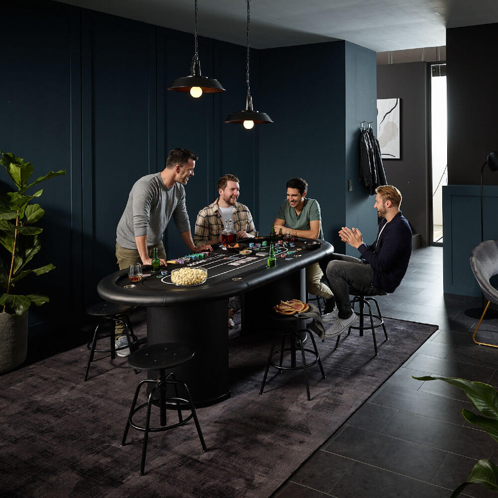 Home Deluxe LED Pokertisch FULL HOUSE - Für 9 Personen