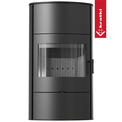 Kratki Kaminofen aus stahl KRATKI AB/S/2/ROLLO Hoch Ø 150 10 kW schwarz Verkleidung