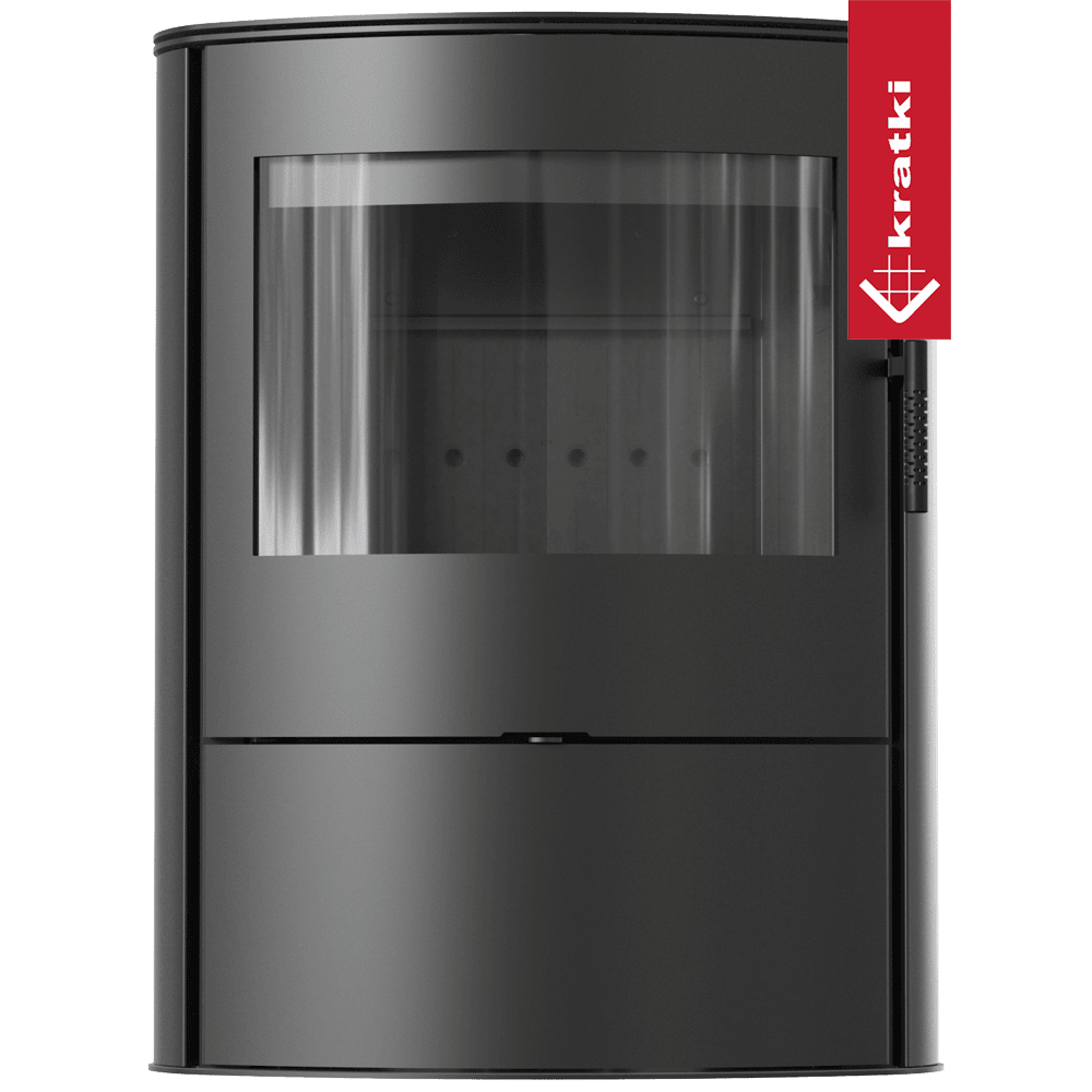 Kratki Kaminofen aus stahl KRATKI AB/S/2/ROLLO Ø 150 10 kW schwarz Verkleidung