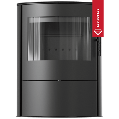 Kratki Kaminofen aus stahl KRATKI AB/S/2/ROLLO Ø 150 10 kW schwarz Verkleidung