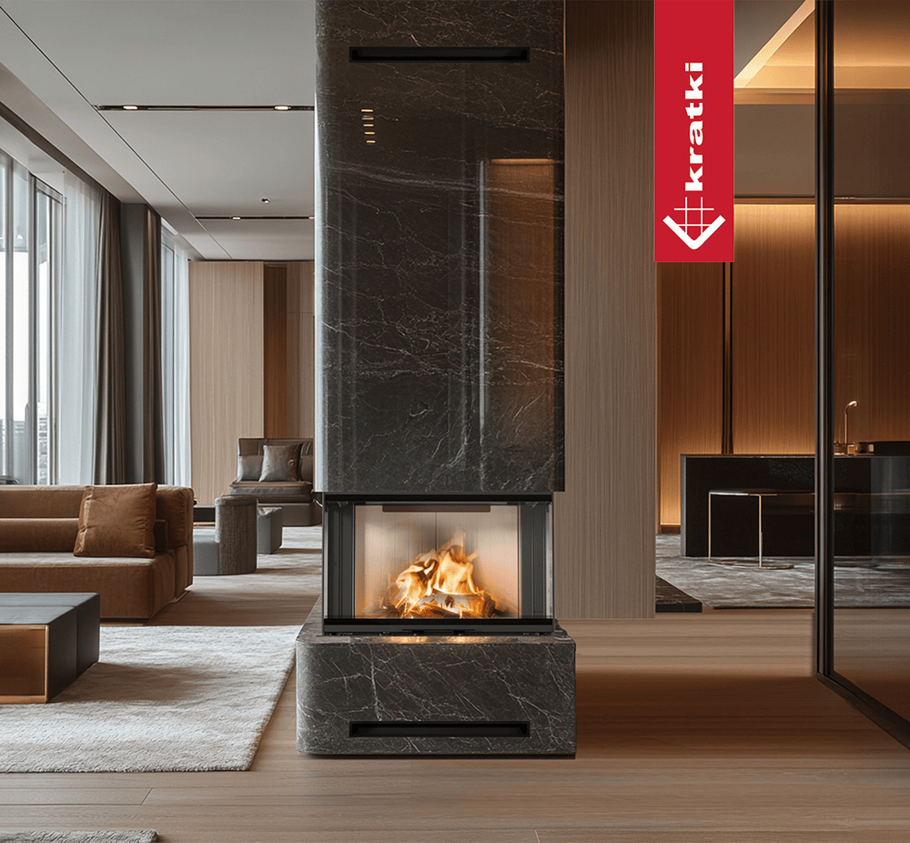Kratki Kamineinsatz KRATKI REGNOR 800/400 Sprossenverglasung 8 kW Ø 200 mit Türfeder
