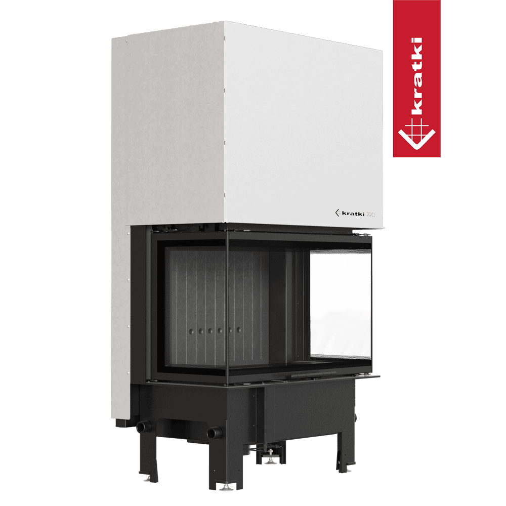 Kratki Kamineinsatz KRATKI REGNOR 800/400 Sprossenverglasung 8 kW Ø 200 schwarz Verkleidung mit Türfeder