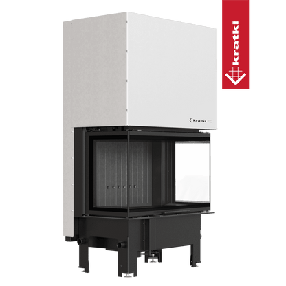 Kratki Kamineinsatz KRATKI REGNOR 800/400 Sprossenverglasung 8 kW Ø 200 schwarz Verkleidung mit Türfeder
