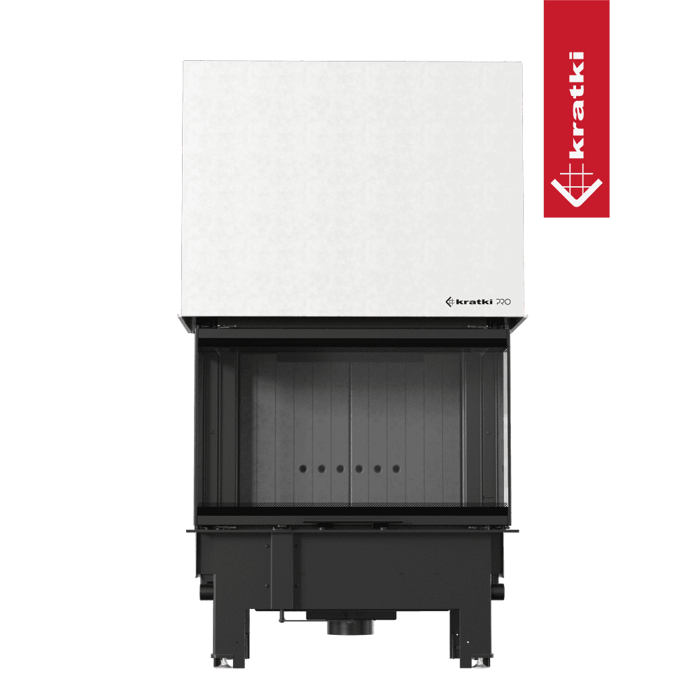 Kratki Kamineinsatz KRATKI REGNOR 800/400 Sprossenverglasung 8 kW Ø 200 schwarz Verkleidung mit Türfeder