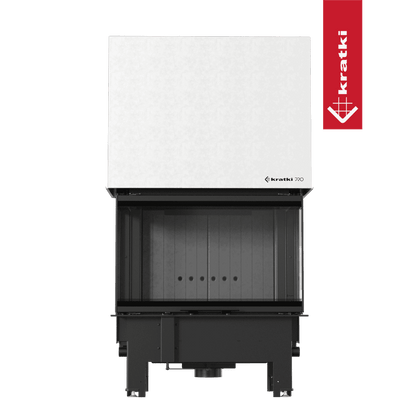 Kratki Kamineinsatz KRATKI REGNOR 800/400 Sprossenverglasung 8 kW Ø 200 schwarz Verkleidung mit Türfeder