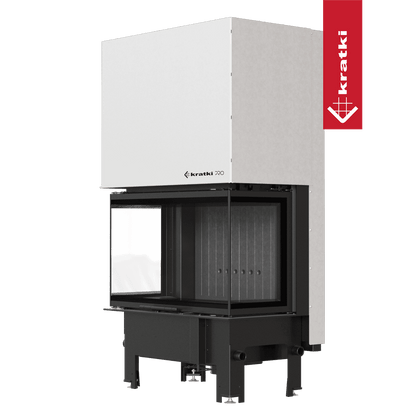 Kratki Kamineinsatz KRATKI REGNOR 800/400 Sprossenverglasung 8 kW Ø 200 schwarz Verkleidung mit Türfeder