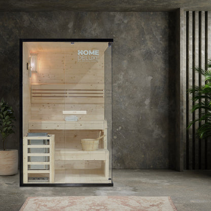 Home Deluxe Traditionelle Sauna SHADOW M - 120 x 120 cm für 2 Personen