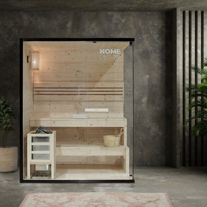 Home Deluxe Traditionelle Sauna SHADOW L - 150 x 120 cm für 3 Personen