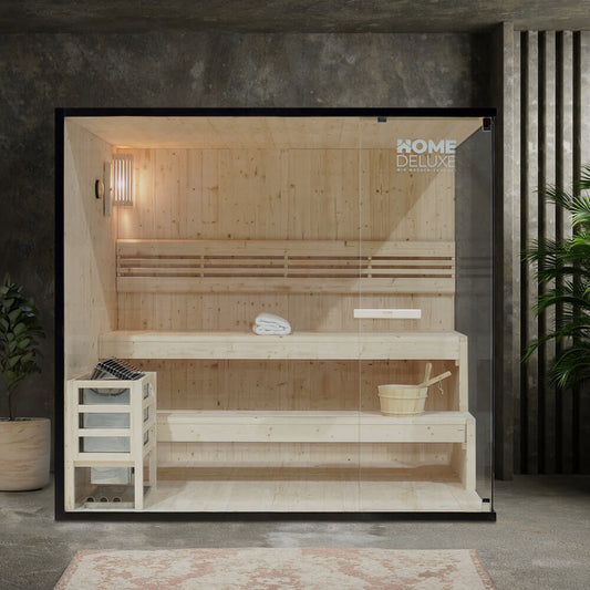 Home Deluxe Traditionelle Sauna SHADOW XL - 200 x 150 cm für 5 Personen