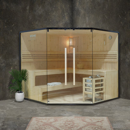 Home Deluxe Traditionelle Sauna SHADOW XL BIG - 200 x 200 cm für 6 Personen