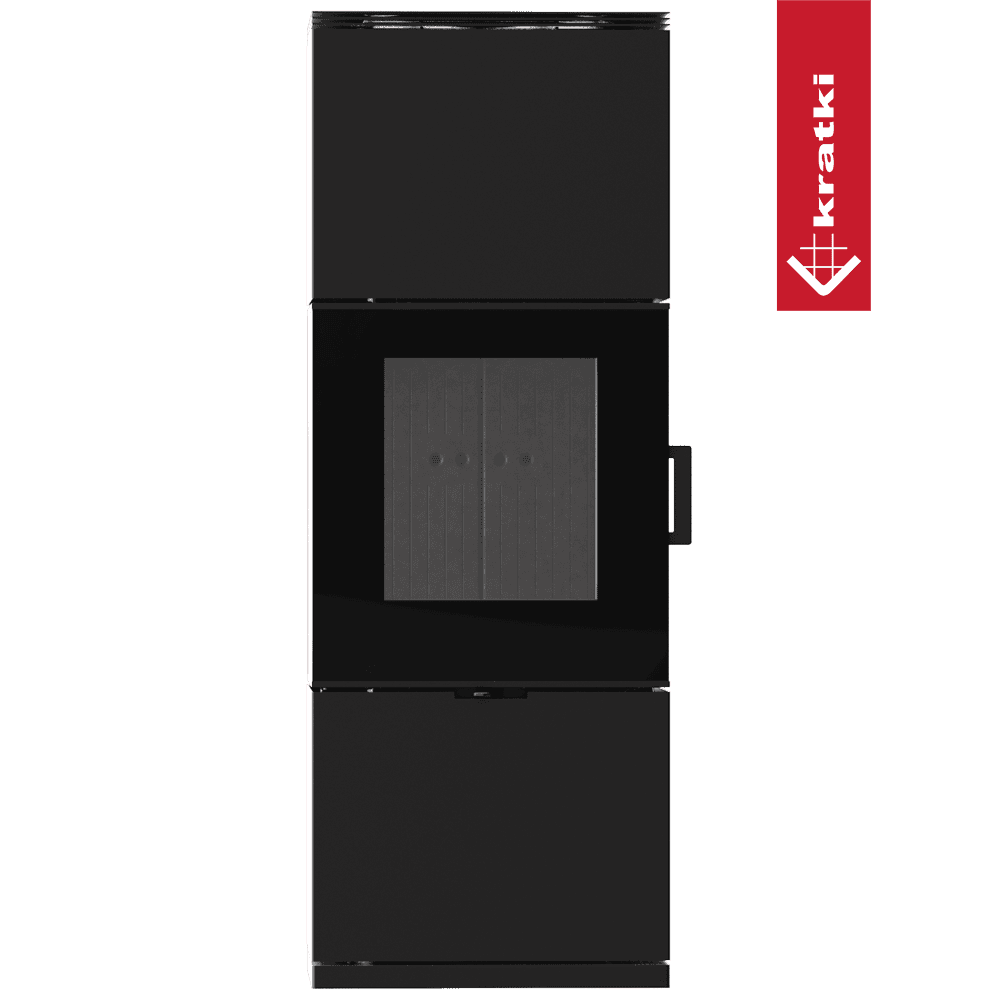 Kratki PIEC STALOWY KOZA INGA 8 kW Ø 150 z domykaniem w standardzie z czarnym termotec