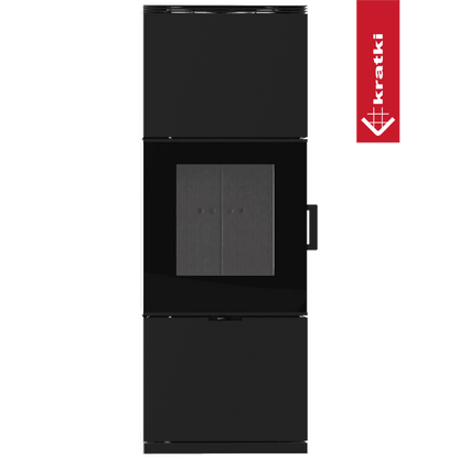 Kratki PIEC STALOWY KOZA INGA 8 kW Ø 150 z domykaniem w standardzie z czarnym termotec