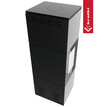 Kratki PIEC STALOWY KOZA INGA 8 kW Ø 150 z domykaniem w standardzie z czarnym termotec