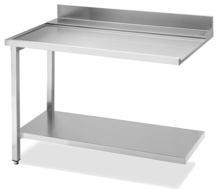 KBS Gastrotechnik Ablauftisch Breite 120cm mit Grundboden, Anbau links