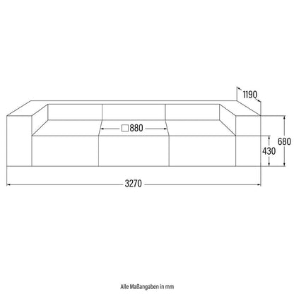 Home Deluxe Modulares Sofa VERONA M - 327 x 120 cm Hellgrau