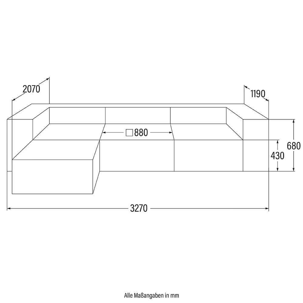 Home Deluxe Modulares Sofa VERONA L - 327 x 207 cm Hellgrau