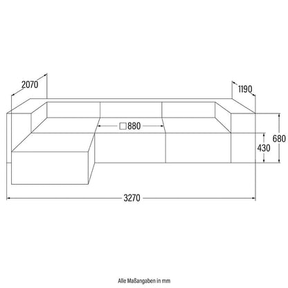 Home Deluxe Modulares Sofa VERONA L - 327 x 207 cm Hellgrau