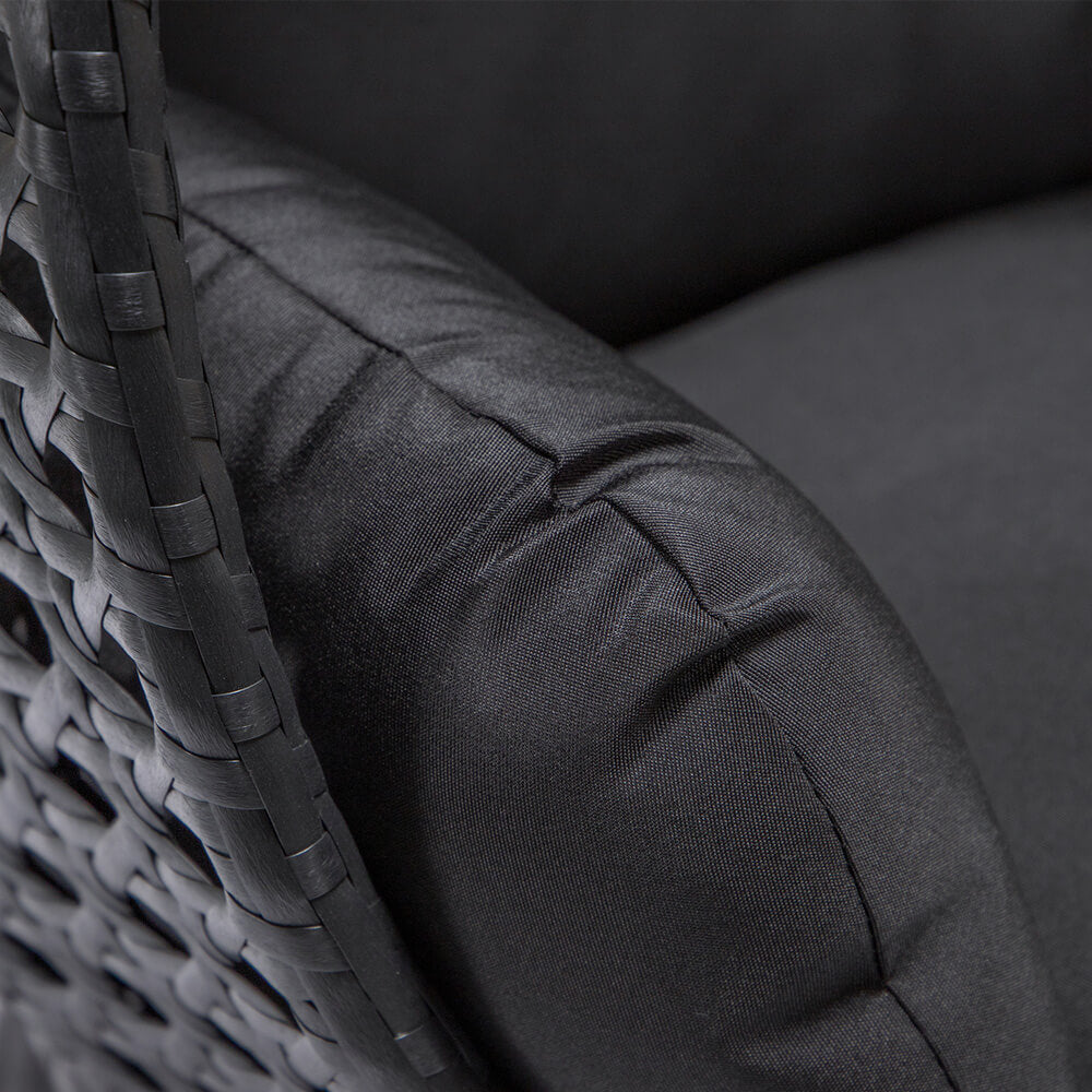 Home Deluxe Polyrattan Hängesessel TWIN - Schwarz für 2 Personen