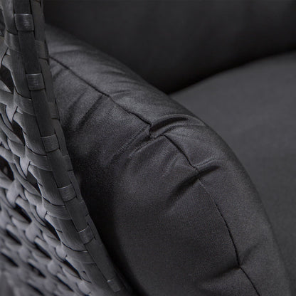 Home Deluxe Polyrattan Hängesessel TWIN - Schwarz für 2 Personen
