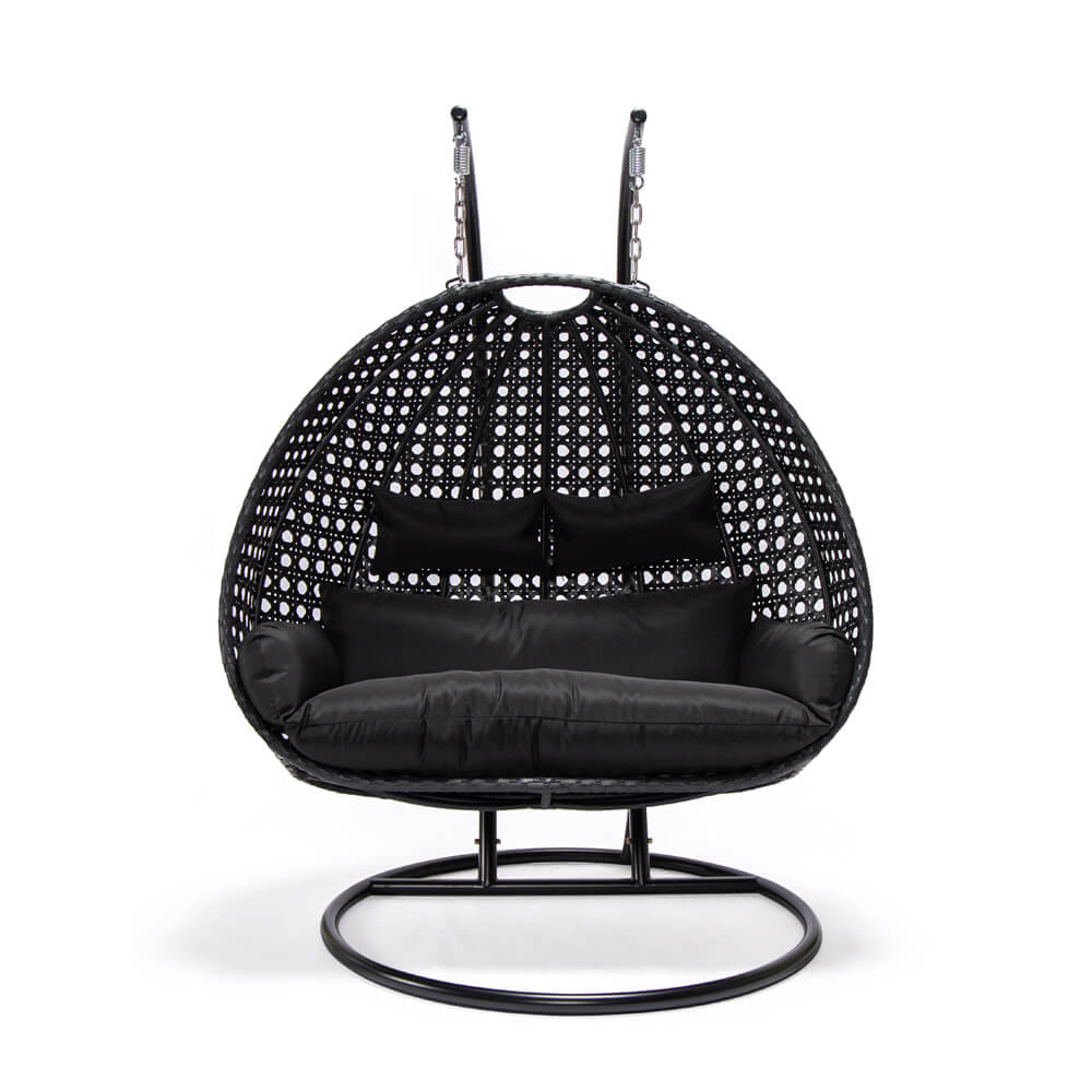 Home Deluxe Polyrattan Hängesessel TWIN - Schwarz für 2 Personen