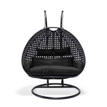 Home Deluxe Polyrattan Hängesessel TWIN - Schwarz für 2 Personen