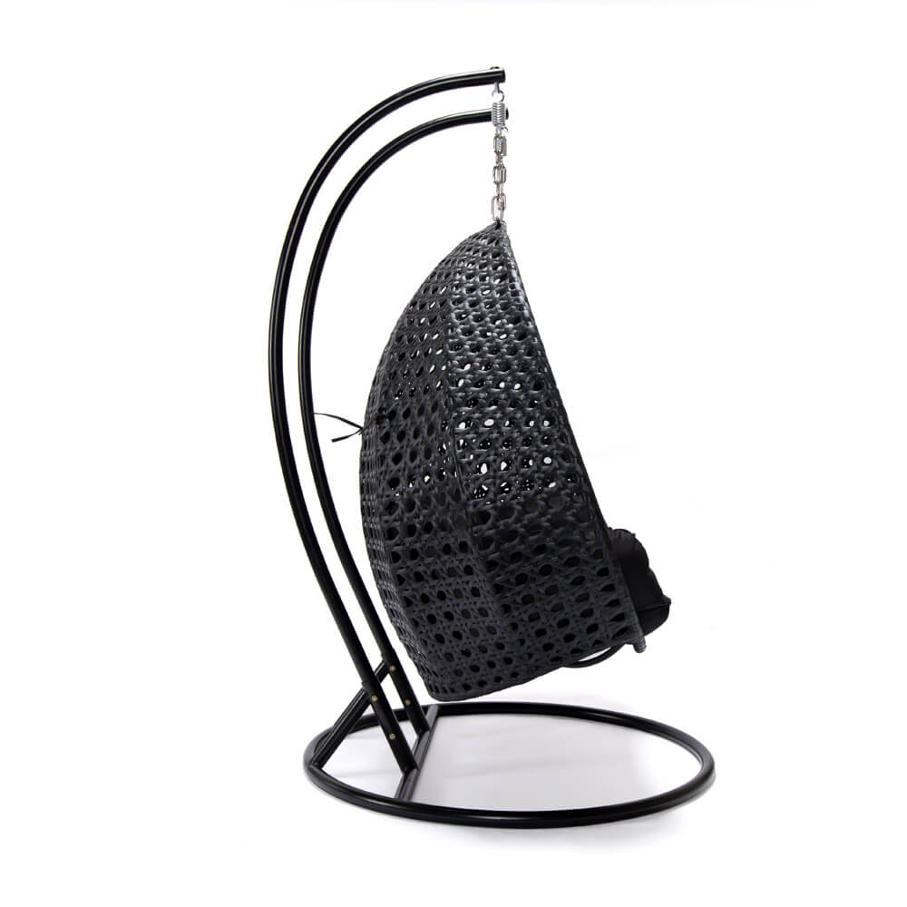 Home Deluxe Polyrattan Hängesessel TWIN - Schwarz für 2 Personen