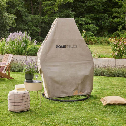 Home Deluxe Polyrattan Hängesessel mit Regenabdeckung TWIN - Schwarz für 2 Personen
