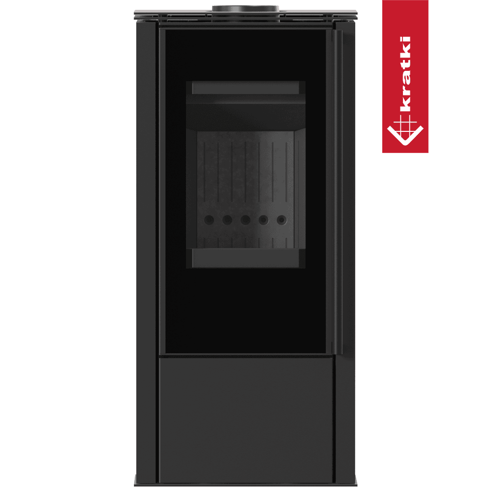 Kratki Kaminofen aus Stahl KRATKI HATI Ø 150 5,5 kW schwarz Verkleidung