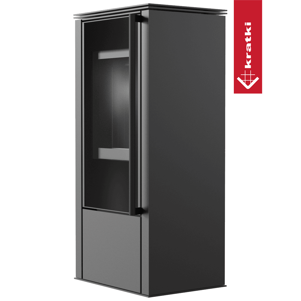 Kratki Kaminofen aus Stahl KRATKI HATI Ø 150 5,5 kW schwarz Verkleidung