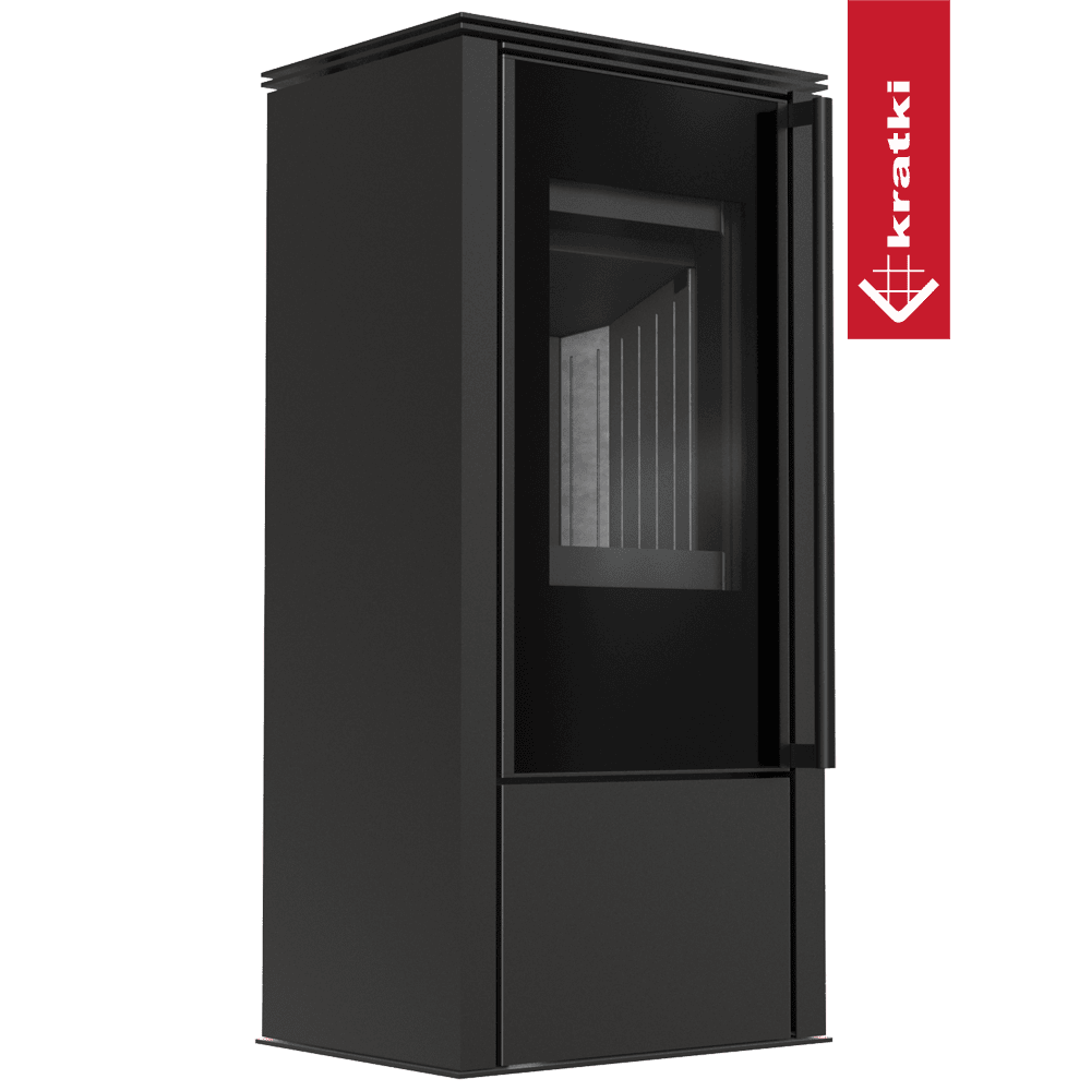 Kratki Kaminofen aus Stahl KRATKI HATI Ø 150 5,5 kW schwarz Verkleidung