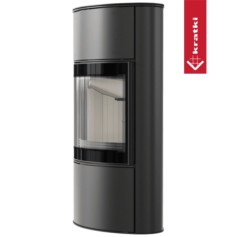 Kratki Kaminofen aus Stahl KRATKI BJORN Hoch 10 kW Ø 150 mit Türfeder