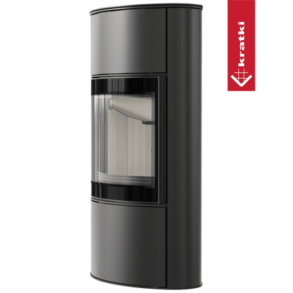 Kratki Kaminofen aus Stahl KRATKI BJORN Hoch 10 kW Ø 150 mit Türfeder