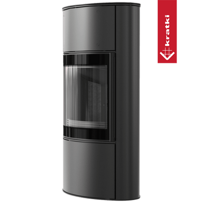 Kratki Kaminofen aus Stahl KRATKI BJORN Hoch 10 kW Ø 150 schwarz Verkleidung mit Türfeder