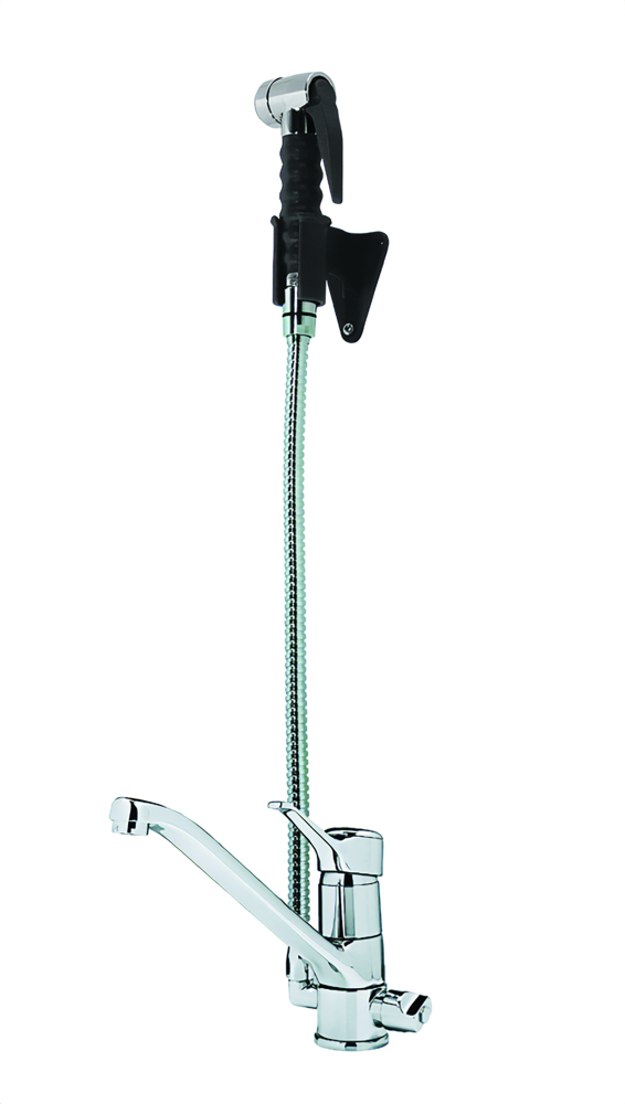 KBS Gastrotechnik STYL Einhebel-Mischbatterie mit Brausekopf ECO 1/2 Zoll Wasseranschluß