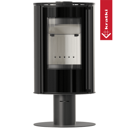 Kratki Kaminofen aus Stahl mit Sockel KRATKI ERIK Ø 150 5,5 kW mit Türfeder