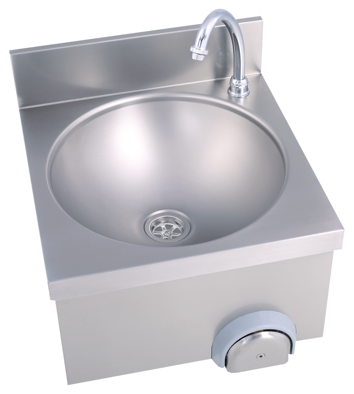KBS Gastrotechnik Handwaschbecken eckige Form BxT 40x40cm, zeitgesteuert
