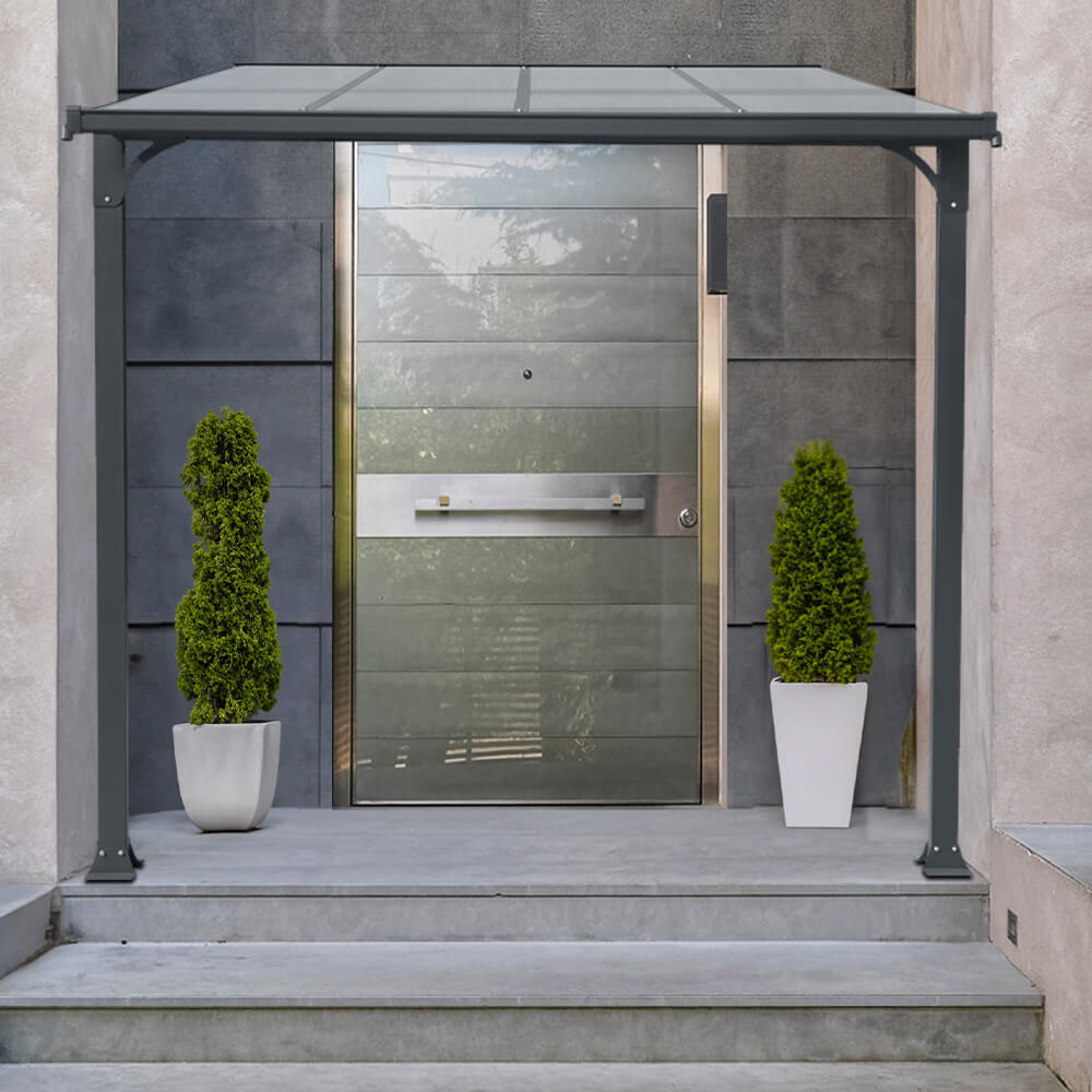 Home Deluxe Vordach Haustür CUBIS L - 294 x 150 cm Anthrazit