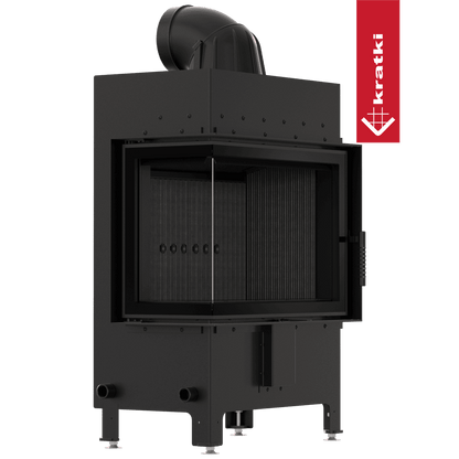Kratki Kamineinsatz aus Stahl KRATKI LUCY links 12 kW Ø 200 schwarz Verkleidung