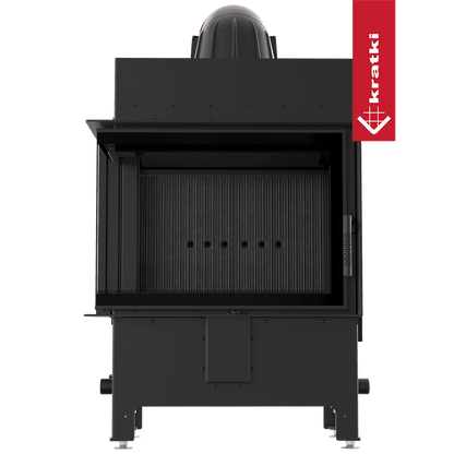 Kratki Kamineinsatz aus Stahl KRATKI LUCY links 12 kW Ø 200 schwarz Verkleidung