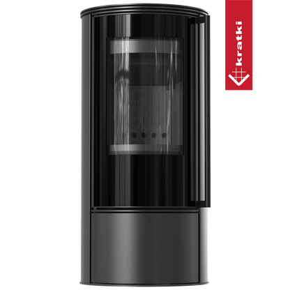 Kratki Freistehender Stahlkamin KOZA SKADI mit schwarzer Thermotec