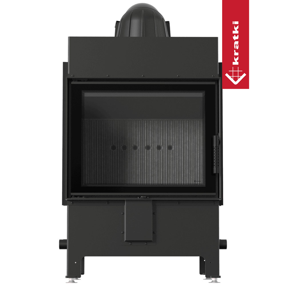Kratki Kamineinsatz aus Stahl KRATKI LUCY 12 kW Ø 200 schwarz Verkleidung mit Türfeder