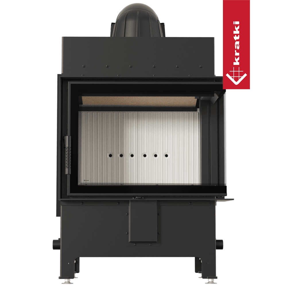 Kratki Kamineinsatz aus Stahl KRATKI LUCY rechts 12 kW Ø 200 mit Türfeder