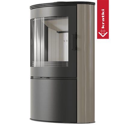 Kratki Kachelofen aus Stahl KRATKI AB S/2 Ø 150 10 kW creme Kachel